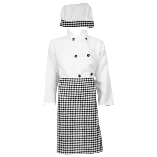 HOOTNEE Kochkostüm Langarm Kariertem Schürze Weicher Langlebiger für Rollenspiele und Backaktivitäten Schützt Kleidung Zuverlässig Geeignet für Jungen und Mädchen HOOTNEE Kochkostüm Langarm Kariertem Schürze Weicher Langlebiger für Rollenspiele und Backaktivitäten Schützt Kleidung Zuverlässig Geeignet für Jungen und Mädchen von HOOTNEE