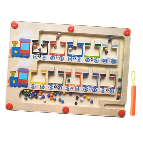 HOOTNEE Magnetischer Holzzug Für Montessori Lernspielzeug Zur Farbsortierung Zählen Und Puzzle Brett Ideal Für Die Entwicklung Von Motorik Und Kognitiven Fähigkeiten Ab 3 Jahren von HOOTNEE