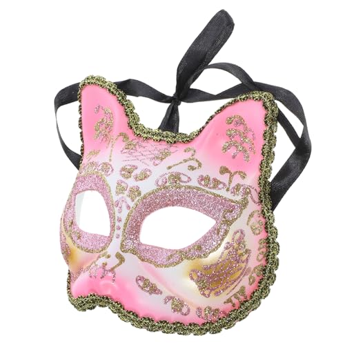 HOOTNEE Maske Halloween Cosplay dekorativ Katzenkopf mask hallowen beauty mask kinder mask cosplay mask masquerade Partygeschenk Partyzubehör Plastik Rosa von HOOTNEE