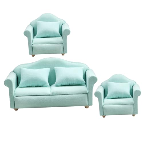 HOOTNEE Maßstab Teiliges Tiefgrünes Stoffsofa mit Sofa und Sesseln Feine Handarbeit Langlebig für Miniaturraum Dekoration und Fotorequisiten HOOTNEE Maßstab Teiliges Tiefgrünes Stoffsofa mit Sofa und Sesseln Feine Handarbeit Langlebig für Miniaturraum Dekoration und Fotorequisiten von HOOTNEE
