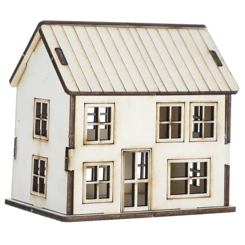 HOOTNEE Miniatur Holzhaus Modell Bausatz Beige Puzzle Fertig Deko für Miniatur Landschaft Sandkasten Architektur Zubehör Vielseitige Holzdekoration für Zuhause HOOTNEE Miniatur Holzhaus Modell Bausatz Beige Puzzle Fertig Deko für Miniatur Landschaft Sandkasten Architektur Zubehör Vielseitige Holzdekoration für Zuhause von HOOTNEE