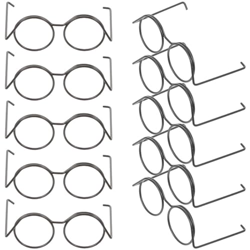 HOOTNEE Miniatur Puppenbrillen Metallische Runde Rahmenlose Sonnenbrillen Für Kreative Bastelprojekte Und Puppenhaus Zubehör von HOOTNEE