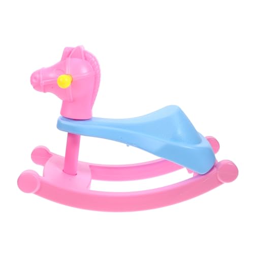 HOOTNEE Baby Spielzeug Kinderspielzeug Kleine Rocking Horse Puppe Miniatur Schaukelpferd Für Puppenhaus Zubehör Ideales Für Fantasievolles Und Dekoration von HOOTNEE