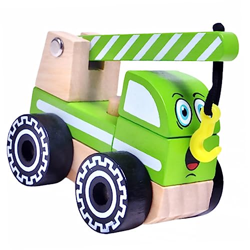 HOOTNEE Modellauto aus Holz Kinderspielzeug Lastwagen für Kinder Bauwagen zabawki dla dziewczynki Kinder holzspielzeug Boy Toys puppenwagen Engineering-LKW Konstruktionsspielzeug Bambus von HOOTNEE