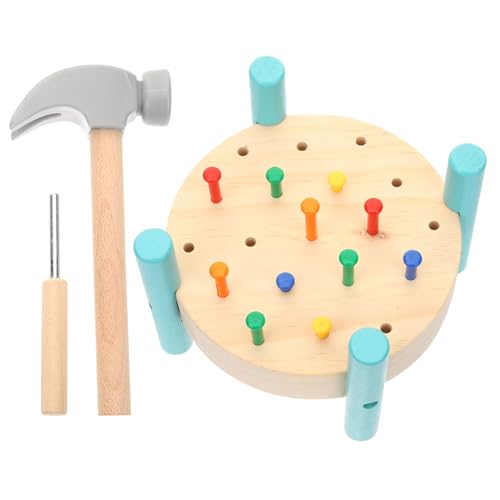 HOOTNEE Montessori Holzspielzeug Nailing Pounding Tisch Hammer Lernspiel für Kleinkinder Farbenfrohes Motorikspielzeug zur Hand Auge Koordination Sichere Holzqualität für Jungen und HOOTNEE Montessori Holzspielzeug Nailing Pounding Tisch Hammer Lernspiel für Kleinkinder Farbenfrohes Motorikspielzeug zur Hand Auge Koordination Sichere Holzqualität für Jungen und von HOOTNEE
