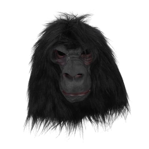 HOOTNEE Orang-utan-maske Tier-cosplay-masken Tiermaske Kunstpelzmaske Affenkopfmasken Gorilla-cosplay-maske Tierkopfmaske Schimpanse Halloween-affenkostüm Halloween-party-maske Affenmaske von HOOTNEE