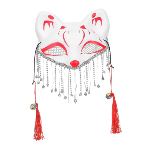 HOOTNEE Party Tanz Maske Halloween Fuchs Maske Tier Kopfmaske Tier Fuchs Maske Katze Kitsune Maske Strass Fuchs Maske Fuchs Cosplay Augenmaske Tier Augenmaske Halloween Dekor von HOOTNEE