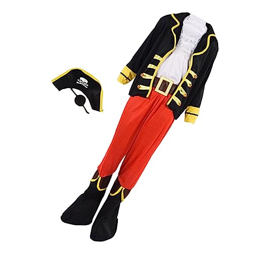 HOOTNEE Piratenhut Pirat Kinder Piratenkostü Für Halloween Verkleidung Cosplay Outfit Für Jungen Und Ädchen Größe l 125cm 135cm Kreatives Kostümzubehör Für Piratenpartys Und Auftritte von HOOTNEE