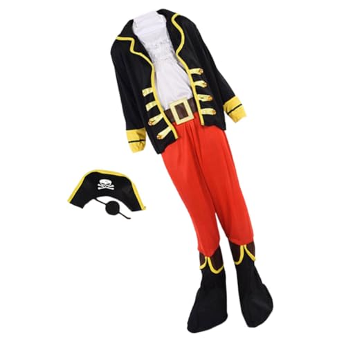 HOOTNEE Piratenkostü Für 1 Set Pirat Outfit Mit Hut Für Halloween Und Kostümpartys Größe XL 135cm 145cm Dekorativer Piratenmantel Für Rollenspiele Und Geburtstagsfeiern von HOOTNEE