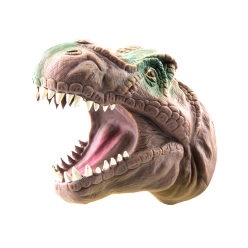 HOOTNEE Tyrannosaurus Handpuppe Realistische Dinosaurier Handpuppe Für Rollenspiele Und Erwachsene Braune Tier Handpuppe Ideal Für Fantasiespiele Und Kreative Kostüme von HOOTNEE