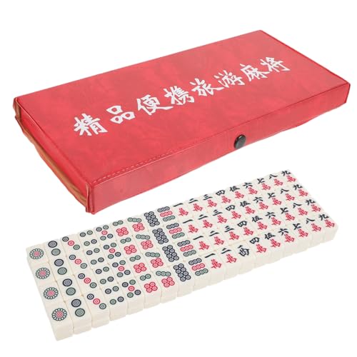 HOOTNEE Reise Mahjong Set Tragbares Mini Mahjong Spielset Mit Chinesischen Spielsteinen Ideal Für Unterwegs Inklusive 4 Spielsteine Und Praktischem von HOOTNEE