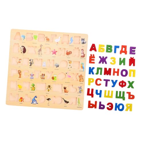HOOTNEE Russisches Alphabet Holzpuzzle Lernspielzeug für Teiliges Buchstabenpuzzle mit Korrekten Steckplätzen Kognition und Zuordnung Langlebig und Sicher für Zuhause Schule HOOTNEE Russisches Alphabet Holzpuzzle Lernspielzeug für Teiliges Buchstabenpuzzle mit Korrekten Steckplätzen Kognition und Zuordnung Langlebig und Sicher für Zuhause Schule von HOOTNEE