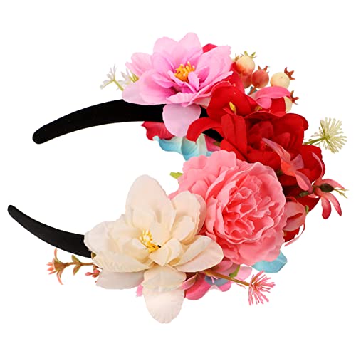 HOOTNEE Stirnband aus künstlichen Blumen Blumenhaarkranz Mädchen Stirnband wedding hair accessories hochzeits haarschmuck Blumengirlande Haarschmuck für die Hochzeit Braut Stirnband Stoff von HOOTNEE