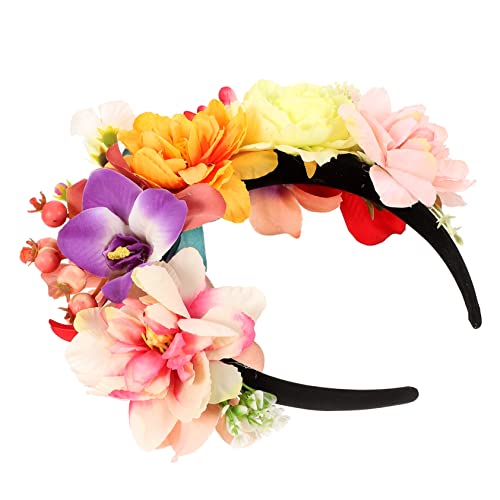 HOOTNEE Stirnband aus künstlichen Blumen mädchen stirnbänder Kopfschmuck für Mädchen wedding hair accessories hochzeits haarschmuck künstliche Blumen Haarband Krone Blumenstirnband von HOOTNEE