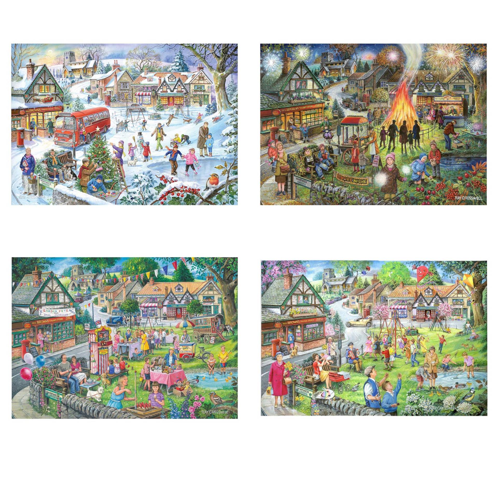 HOP - House of Puzzles 4 Puzzles - Dorfplatz im Wandel der Jahreszeiten 500 Teile Puzzle House-Of-Puzzles-HP0767 HOP - House of Puzzles 4 Puzzles - Dorfplatz im Wandel der Jahreszeiten 500 Teile Puzzle House-Of-Puzzles-HP0767 von HOP - House of Puzzles