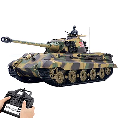 HOPBLOCK 1/16 2.4G Deutscher Henschel Tiger König Kampfpanzer Modellbau Militär Panzer, mit Raucheffekten, Panzer Spielzeug Modellbausatz für Erwachsene von HOPBLOCK