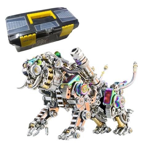 HOPBLOCK 3D Metall Puzzle Tiger für Erwachsene, 700 Teile DIY Steampunk Metall Modell Bausatz, 3D Metall Modellbausatz Desktop Spielzeug Geschenke (Ohne Flügel) von HOPBLOCK