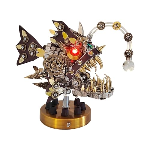 HOPBLOCK 3D Metall Puzzle für Erwachsene, 700 Teile DIY Steampunk Laternenfisch Metall Modell Bausatz, 3D Metall Modellbausatz Desktop Spielzeug Geschenke von HOPBLOCK