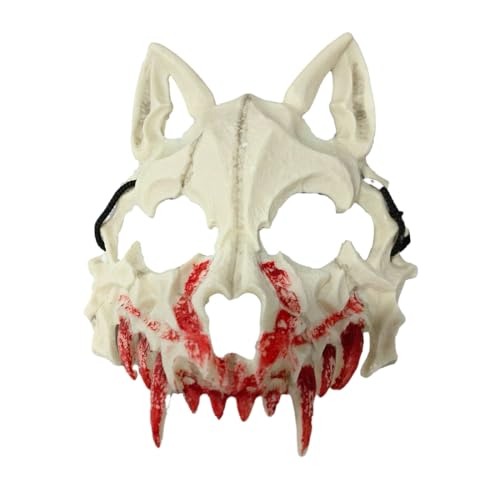 HOPBLOCK Halloween Maske, Punk Maske Cosplay für Erwachsene, Horror Werwolf Maske Halbgesicht Kostüm Maske für Halloween Maske Cosplay Punk Requisiten von HOPBLOCK