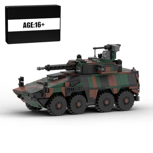 HOPBLOCK Technik Kampffahrzeug Bausteine Kit, 1/35 Maßstab BOXER-8x8 CRV Current Armored Transport Vehicle, Militär Kampffahrzeug Klemmbausteine Geschenke (840 Teile) von HOPBLOCK