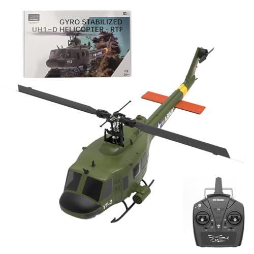 HOPBLOCK UH-1 Huey Ferngesteuertes Helicopter, 1/34 Scale 2.4G 6CH RC Helikopter mit optischer Flusspositionierung (RTF Version) von HOPBLOCK