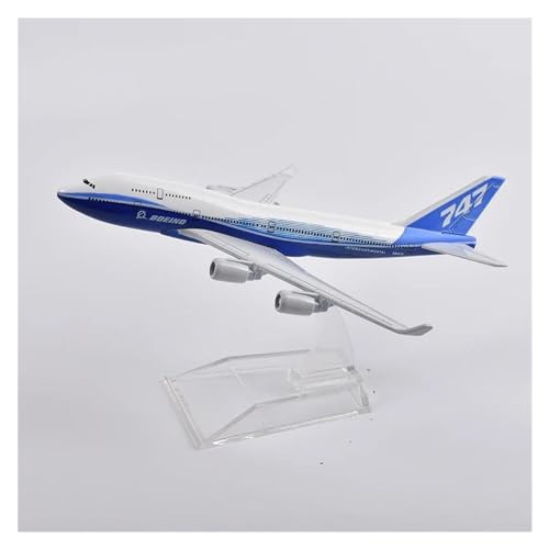 HOPEYS aereo 1:400 for Airbus Boeing 747 Einzelflugzeug, Legierungsflugzeug, Miniaturmodell, Flugzeugsammlung, Geschenke, Blau Miniaturhandwerk von HOPEYS