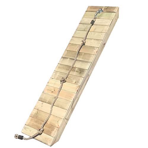 HOQ Rampe schräg mit Knotenseil für Spieltürme Kletterwand für Stelzenhäuser (für Podesthöhe 100 cm, Breite 62 cm) von HOQ