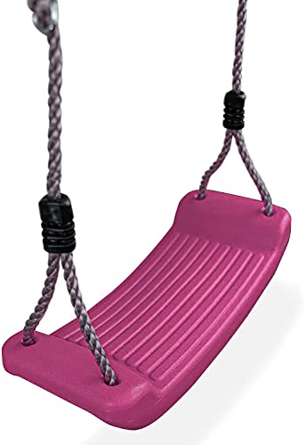 HOQ Schaukel-Sitz - verstellbares Schaukel-Brett - rutschfeste, wetterfeste Kinder-Schaukel - Garten- & Spielplatz-Zubehör - Indoor & Outdoor - Pink von HOQ