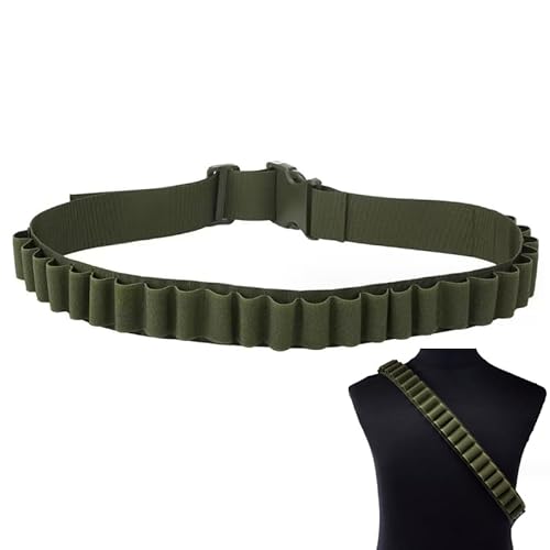 Patronengürtel 1 Stück Bullet Belt Green Gewehrriemen ist Ideal für Jeden Schießbegeisterten Waffengürtel Zubehör Gewehr Deko Patronen Schnapsgürtel Schafterhöhung von HORREX