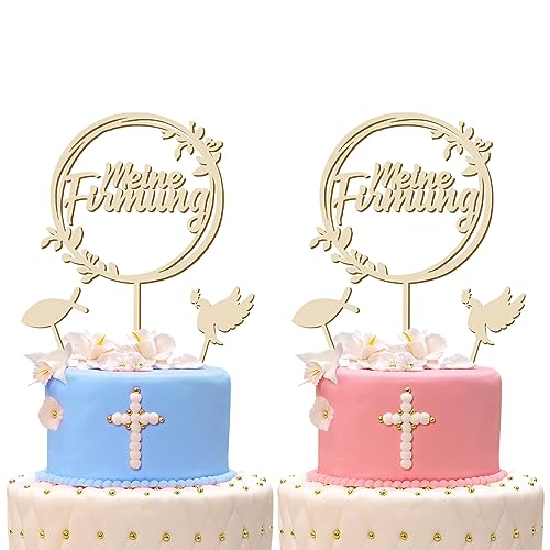 Tortendeko Taufe 6 Stück Konfirmation Cake Topper Holz,Tortendeko Kommunion Hochzeit,Tortendeko Party Dekoration für Junge Mädchen, Erstkommunion deko Junge Mädchen,Alles gute zur Kommunion（B) von HORREX