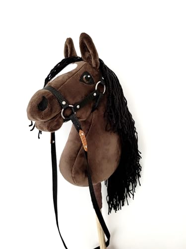 Hobby Horse A5 Small (Pferd am Stock) + Halfter mit Zügeln von Horse&Toys (Braun) von HORSE & toys