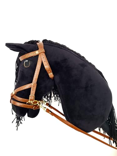 Hobby Horse Groß A3 (Pferd auf Stock) mit Halfter wie Abbildung (schwarz) von HORSE & toys