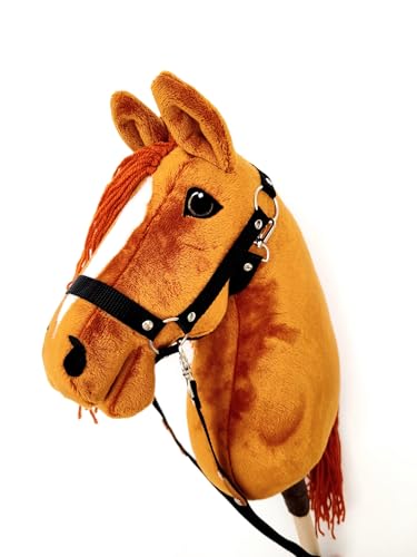 Hobby Horse Hobbypferd groß A3 (Pferd auf einem Stock) komplett mit Geschirr wie auf dem Foto (Ingwer) von HORSE & toys