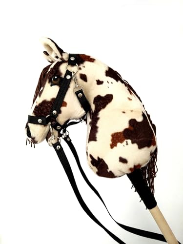 Steckenpferd A4 (Pferd auf einem Stock) Hobby Horse A4 komplett mit Kantar wie auf dem Foto (Kremowy) von HORSE & toys