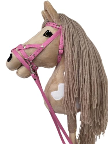 Steckenpferd A4 (Pferd auf einem Stock) Hobby Horse A4 komplett mit Kantar wie auf dem Foto (ligtkrem) von HORSE & toys