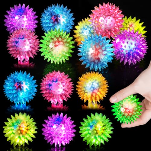 HOSSOM Lgelball Mitgebsel Kindergeburtstag,16 Stück Blink-Igelball mit LED Licht Jump Ball Leuchtspielzeug,Kinder Stressball Give Aways Kleinigkeiten Led Party Gadgets Kleine Grundschule Geschenke von HOSSOM