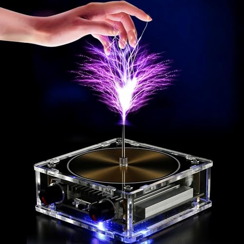 HOTBEST Musical Tesla Spule, Bluetooth Musik Tesla Coil, Touchable Artificial Lightning Spark Gap Arc Generator, Wireless Transmission Experiment Modell, Science Teaching Tool Desktop Toy von HOTBEST