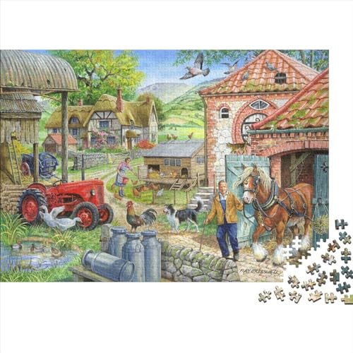 Bauernhof-Tiere 1000 Teile Puzzles Für Erwachsene Und Kinder Ab 14 Jahren, Zeichentrickfilme Puzzle Motiven, Impossible Puzzle 1000pcs (75x50cm) von HOTGE