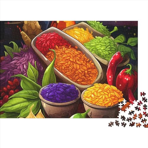 Bunte Gewürze 1000 Teile Puzzles, Hölzernes Premium Quality, Für Erwachsene Und Kinder Ab 12 Jahren Puzzle, Farbig, 1000pcs (75x50cm) von HOTGE