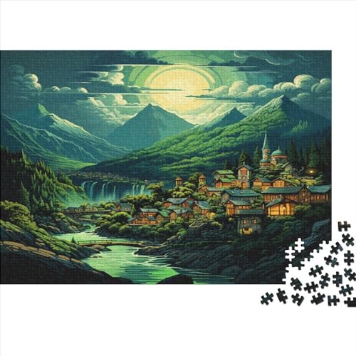 Dörfer Puzzle - 500 Teile Puzzles Für Erwachsene Und Kinder Ab 14 Jahren Entworfen Für Familienspaß Hölzernes 500pcs (52x38cm) von HOTGE