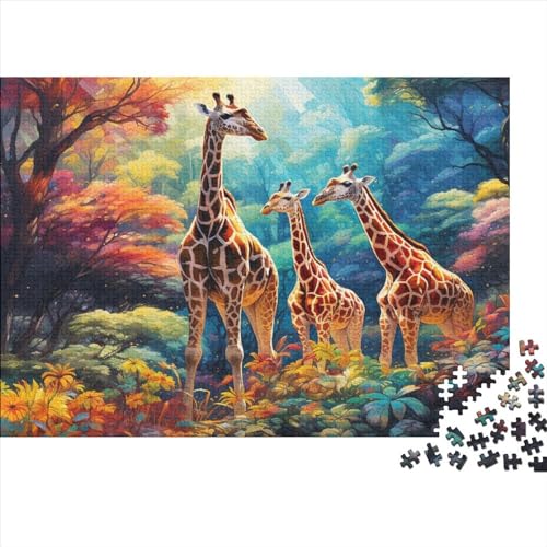 Dschungeltiere– 1000 Teile, Impossible Puzzle, Giraffe Puzzles Für KinderGeschicklichkeitsspiel Für Die Ganze Familie, Farbenfrohes Legespiel, 1000pcs (75x50cm) von HOTGE