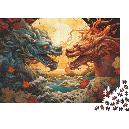 Fliegender Drache 500 Teile Puzzles, Hölzernes Premium Quality, Für Erwachsene Und Kinder Ab 12 Jahren Puzzle, Farbig, 500pcs (52x38cm) von HOTGE