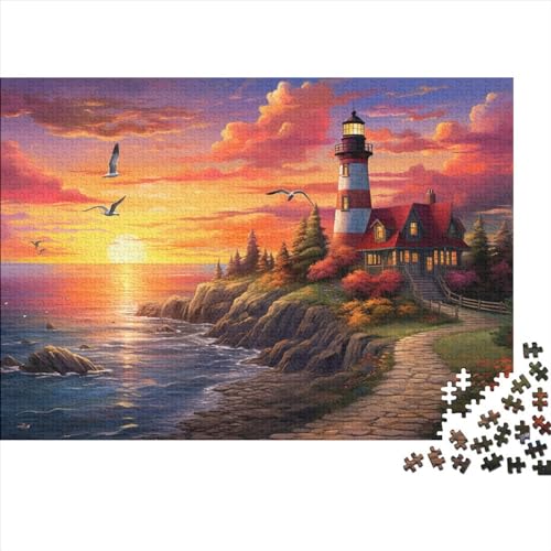 Leuchttürme an der Küste Puzzles 500 Teile -Puzzle Hölzernes Mit - Puzzle Für Erwachsene Und Kinder Ab 14 Jahren,Spiel Und Spaß Für Die Ganze Familie 500pcs (52x38cm) von HOTGE