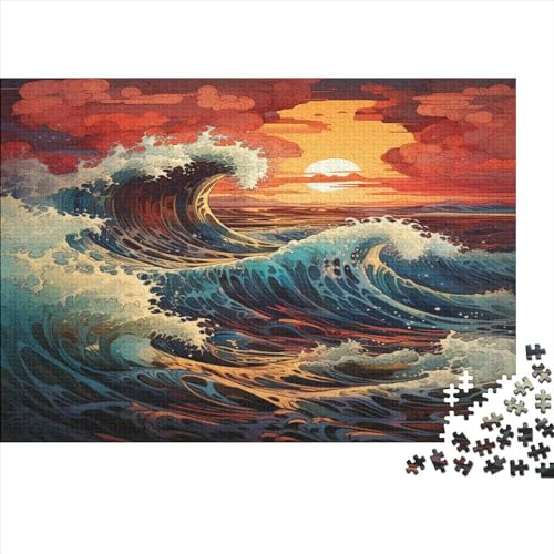 Ozeanwellen 500 Teile Puzzles Für Erwachsene Und Kinder Ab 14 Jahren, Puzzle Motiven, Impossible Puzzle 500pcs (52x38cm) von HOTGE