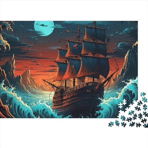 Puzzle 500 Teile,Puzzle Für Erwachsene, Impossible Puzzles,Puzzle Farbenfrohes Legespiel-Schiff Segelboot,500 Puzzle Home Dekoration Puzzle,Puzzles Für Kinder 500pcs (52x38cm) von HOTGE