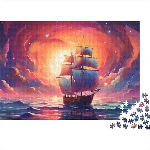 Schiff Segelboot– 500 Teile, Impossible Puzzle, Buntes Puzzles Für KinderGeschicklichkeitsspiel Für Die Ganze Familie, Farbenfrohes Legespiel, 500pcs (52x38cm) von HOTGE