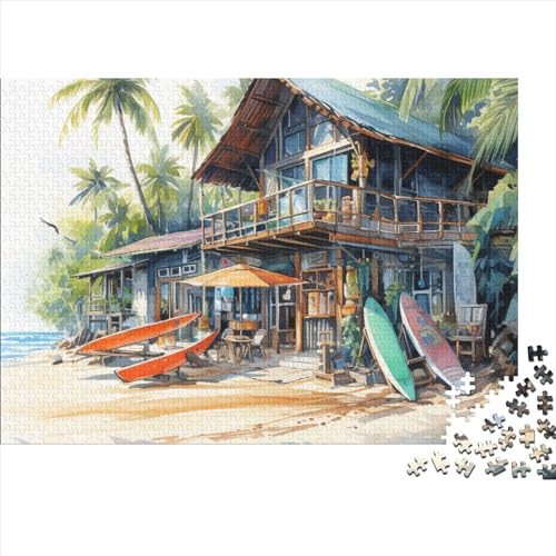 Strand-Shop Puzzle, Puzzles Für Erwachsene 1000 Teile, Klassische Puzzle Für Teenager Freizeit Spaß Spiel Spielzeug Geeignet Für Familie Freunde Dekorativ 1000pcs (75x50cm) von HOTGE