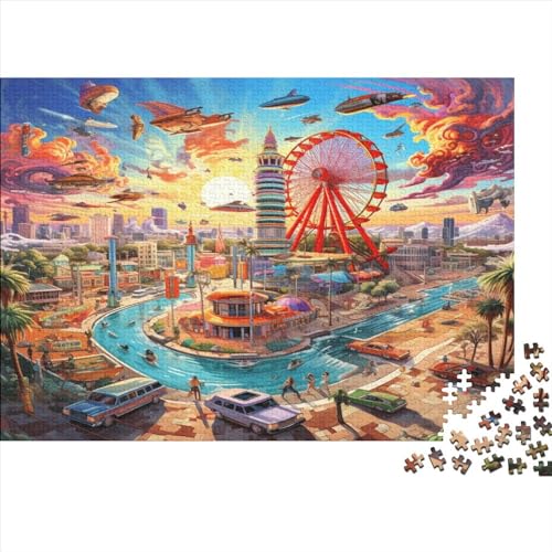 Vergnügungsparks Puzzle - 500 Teile Puzzles Für Erwachsene Und Kinder Ab 14 Jahren Entworfen Für Familienspaß Hölzernes 500pcs (52x38cm) von HOTGE