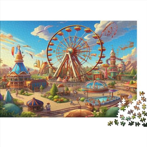 Vergnügungsparks Puzzles 500 Teile -Puzzle Hölzernes Mit - Puzzle Für Erwachsene Und Kinder Ab 14 Jahren,Spiel Und Spaß Für Die Ganze Familie 500pcs (52x38cm) von HOTGE