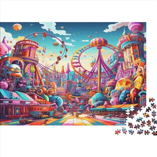 Vergnügungsparks Unlösbares Puzzle | | 500 Teile,Hölzernes | Das Unmögliche Puzzle, Kinder Puzzle Für Erwachsene, Herausforderndes Rätsel Puzzle 500pcs (52x38cm) von HOTGE